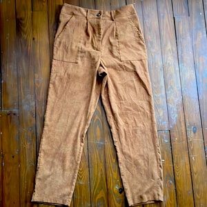 High Waisted Slanted Pocket Corduroy Pants